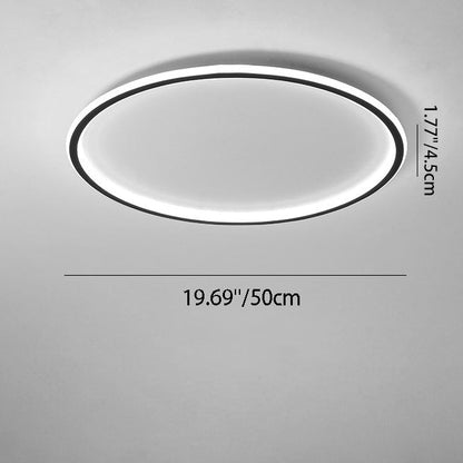 Modern Minimalist Round Iron Aluminum Acrylic LED Flush Mount Ceiling Light For Bedroom