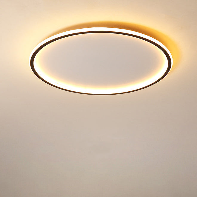 Modern Minimalist Round Iron Aluminum Acrylic LED Flush Mount Ceiling Light For Bedroom