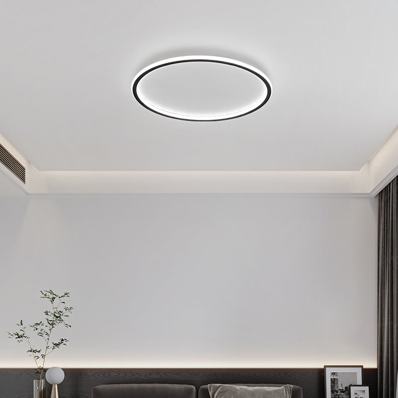 Modern Minimalist Round Iron Aluminum Acrylic LED Flush Mount Ceiling Light For Bedroom