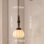 Contemporary Retro Wood Aluminum Silk Globe 1-Light Pendant Light For Living Room