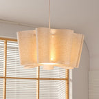 Contemporary Nordic Pleated Linen Iron 1-light Pendant Light for Bedroom BulbSquare