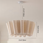 Contemporary Nordic Pleated Linen Iron 1-light Pendant Light for Bedroom BulbSquare
