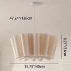 Contemporary Nordic Pleated Linen Iron 1-light Pendant Light for Bedroom BulbSquare