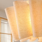Contemporary Nordic Pleated Linen Iron 1-light Pendant Light for Bedroom BulbSquare
