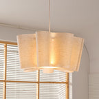 Contemporary Nordic Pleated Linen Iron 1-light Pendant Light for Bedroom BulbSquare