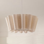 Contemporary Nordic Pleated Linen Iron 1-light Pendant Light for Bedroom BulbSquare