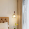 Traditional Tiffany Water Pattern Flower Small Beads Stained Glass Copper 1-Light Pendant Light For Bedroom