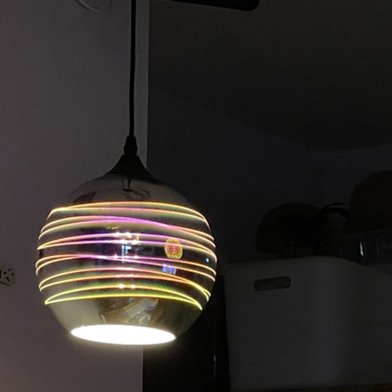 Modern Art Deco Disco 3d Firework Glass Ball Iron 1-light Pendant Light for Living Room BulbSquare