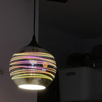 Modern Art Deco Disco 3d Firework Glass Ball Iron 1-light Pendant Light for Living Room BulbSquare