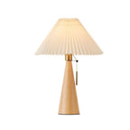 Contemporary Nordic Zipper Switch Pleated Drum Shape Fabric Iron 1-Light Table Lamp For Bedroom Lumendat