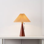 Contemporary Nordic Zipper Switch Pleated Drum Shape Fabric Iron 1-Light Table Lamp For Bedroom Lumendat