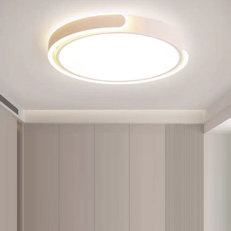 Modern Minimalist Geometric Round Iron Aluminum Acrylic LED Flush Mount Ceiling Light For Living Room