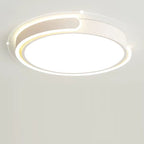 Modern Minimalist Geometric Round Iron Aluminum Acrylic LED Flush Mount Ceiling Light For Living Room