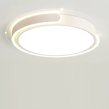 Modern Minimalist Geometric Round Iron Aluminum Acrylic LED Flush Mount Ceiling Light For Living Room