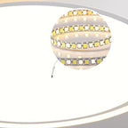 Modern Minimalist Geometric Round Iron Aluminum Acrylic LED Flush Mount Ceiling Light For Living Room