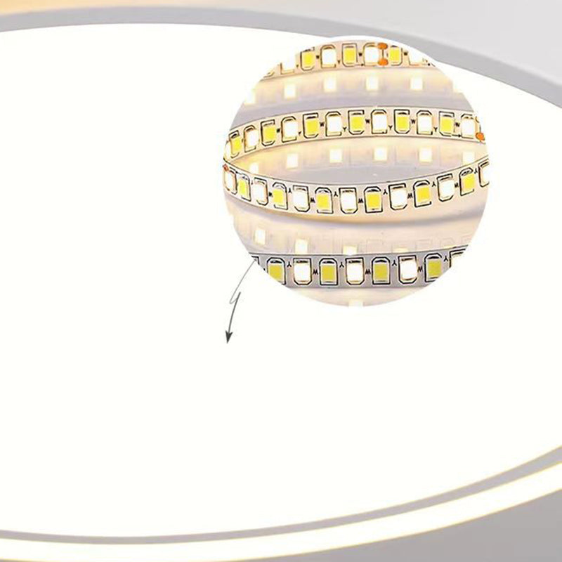 Modern Minimalist Geometric Round Iron Aluminum Acrylic LED Flush Mount Ceiling Light For Living Room