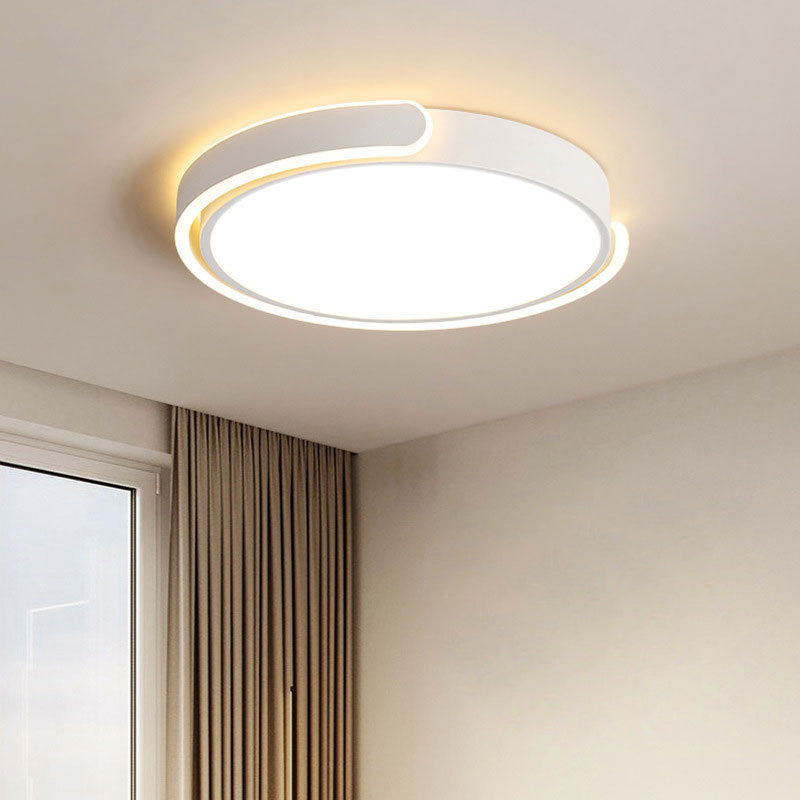 Modern Minimalist Geometric Round Iron Aluminum Acrylic LED Flush Mount Ceiling Light For Living Room