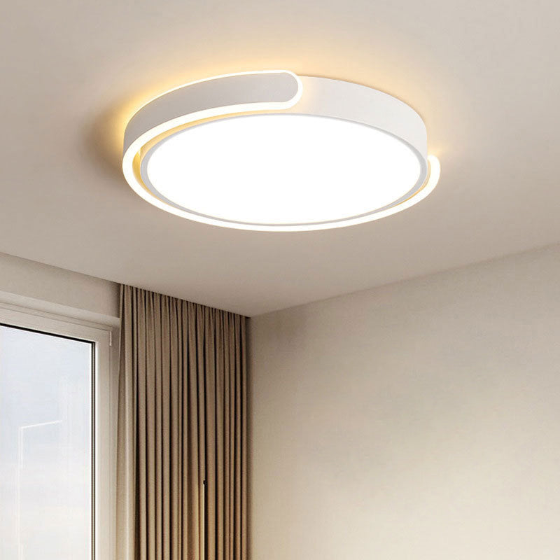 Modern Minimalist Geometric Round Iron Aluminum Acrylic LED Flush Mount Ceiling Light For Living Room