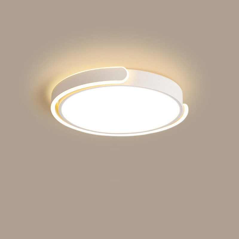 Modern Minimalist Geometric Round Iron Aluminum Acrylic LED Flush Mount Ceiling Light For Living Room