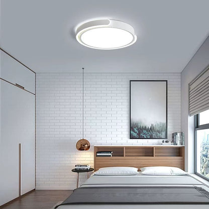Modern Minimalist Geometric Round Iron Aluminum Acrylic LED Flush Mount Ceiling Light For Living Room