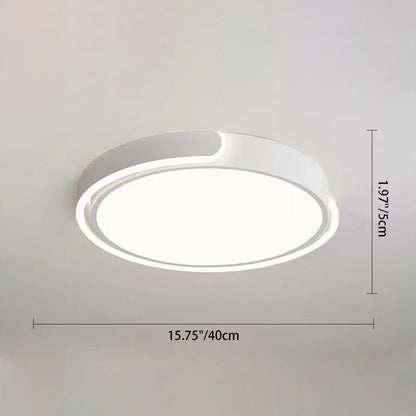Modern Minimalist Geometric Round Iron Aluminum Acrylic LED Flush Mount Ceiling Light For Living Room