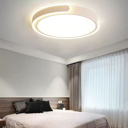 Modern Minimalist Geometric Round Iron Aluminum Acrylic LED Flush Mount Ceiling Light For Living Room