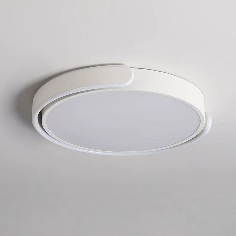 Modern Minimalist Geometric Round Iron Aluminum Acrylic LED Flush Mount Ceiling Light For Living Room