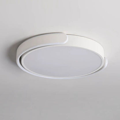 Modern Minimalist Geometric Round Iron Aluminum Acrylic LED Flush Mount Ceiling Light For Living Room