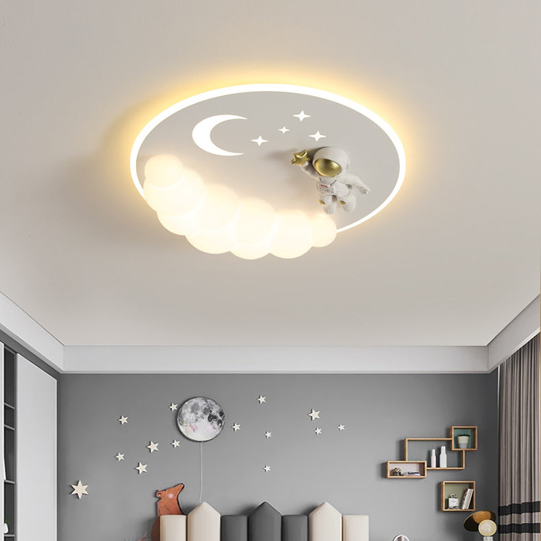 Lumendat Contemporary Creative Cartoon Kids Cloud Astronaut Mermaid Angel Iron Acrylic LED Flush Mount Ceiling Light For Bedroom Lumendat
