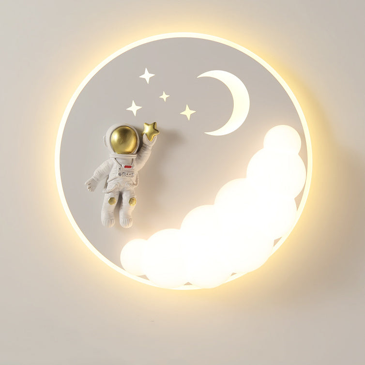 Lumendat Contemporary Creative Cartoon Kids Cloud Astronaut Mermaid Angel Iron Acrylic LED Flush Mount Ceiling Light For Bedroom Lumendat