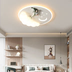 Lumendat Contemporary Creative Cartoon Kids Cloud Astronaut Mermaid Angel Iron Acrylic LED Flush Mount Ceiling Light For Bedroom Lumendat