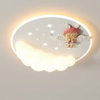 Lumendat Contemporary Creative Cartoon Kids Cloud Astronaut Mermaid Angel Iron Acrylic LED Flush Mount Ceiling Light For Bedroom Lumendat
