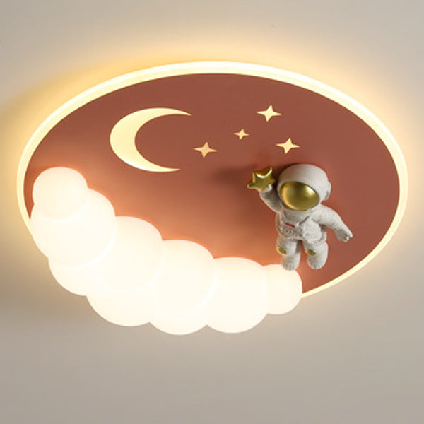 Lumendat Contemporary Creative Cartoon Kids Cloud Astronaut Mermaid Angel Iron Acrylic LED Flush Mount Ceiling Light For Bedroom Lumendat