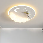 Lumendat Contemporary Creative Cartoon Kids Cloud Astronaut Mermaid Angel Iron Acrylic LED Flush Mount Ceiling Light For Bedroom Lumendat