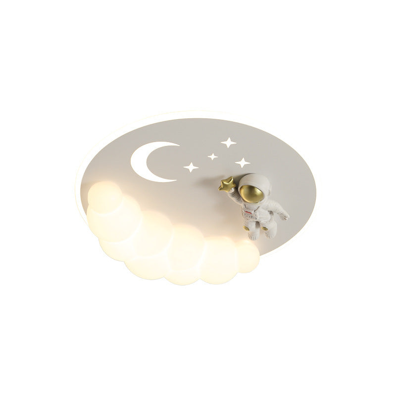 Lumendat Contemporary Creative Cartoon Kids Cloud Astronaut Mermaid Angel Iron Acrylic LED Flush Mount Ceiling Light For Bedroom Lumendat
