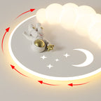 Lumendat Contemporary Creative Cartoon Kids Cloud Astronaut Mermaid Angel Iron Acrylic LED Flush Mount Ceiling Light For Bedroom Lumendat