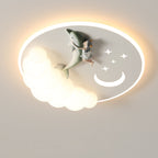 Lumendat Contemporary Creative Cartoon Kids Cloud Astronaut Mermaid Angel Iron Acrylic LED Flush Mount Ceiling Light For Bedroom Lumendat