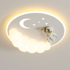 Lumendat Contemporary Creative Cartoon Kids Cloud Astronaut Mermaid Angel Iron Acrylic LED Flush Mount Ceiling Light For Bedroom Lumendat