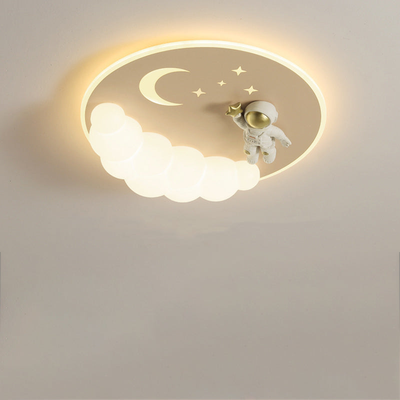 Lumendat Contemporary Creative Cartoon Kids Cloud Astronaut Mermaid Angel Iron Acrylic LED Flush Mount Ceiling Light For Bedroom Lumendat