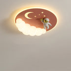 Lumendat Contemporary Creative Cartoon Kids Cloud Astronaut Mermaid Angel Iron Acrylic LED Flush Mount Ceiling Light For Bedroom Lumendat