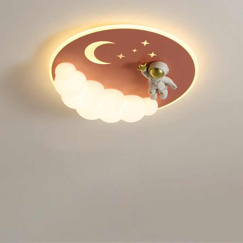 Lumendat Contemporary Creative Cartoon Kids Cloud Astronaut Mermaid Angel Iron Acrylic LED Flush Mount Ceiling Light For Bedroom Lumendat