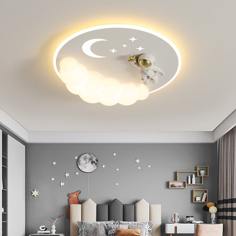 Lumendat Contemporary Creative Cartoon Kids Cloud Astronaut Mermaid Angel Iron Acrylic LED Flush Mount Ceiling Light For Bedroom Lumendat