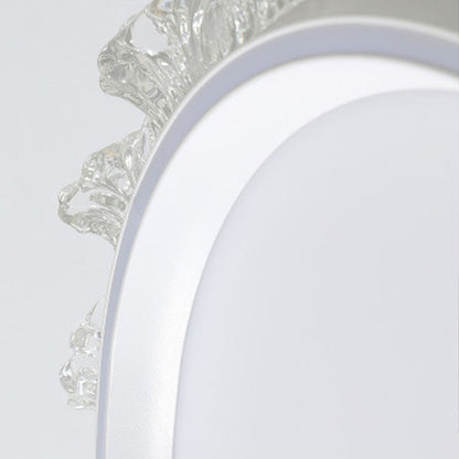 Modern Minimalist Water Splashes Round Hardware Aluminum Acrylic LED Flush Mount Ceiling Light For Living Room