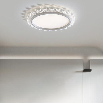 Modern Minimalist Water Splashes Round Hardware Aluminum Acrylic LED Flush Mount Ceiling Light For Living Room