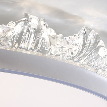 Modern Minimalist Water Splashes Round Hardware Aluminum Acrylic LED Flush Mount Ceiling Light For Living Room