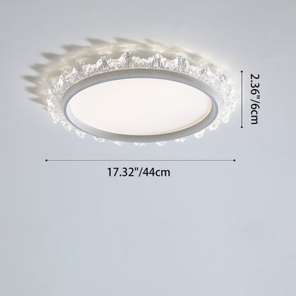 Modern Minimalist Water Splashes Round Hardware Aluminum Acrylic LED Flush Mount Ceiling Light For Living Room