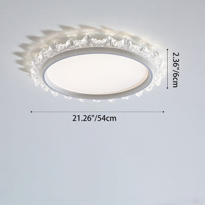 Modern Minimalist Water Splashes Round Hardware Aluminum Acrylic LED Flush Mount Ceiling Light For Living Room