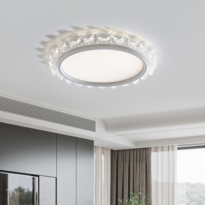 Modern Minimalist Water Splashes Round Hardware Aluminum Acrylic LED Flush Mount Ceiling Light For Living Room
