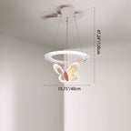 Lumendat Contemporary Creative Kids Round Cartoon Butterfly Acrylic Iron LED Chandelier For Bedroom Lumendat