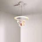 Lumendat Contemporary Creative Kids Round Cartoon Butterfly Acrylic Iron LED Chandelier For Bedroom Lumendat
